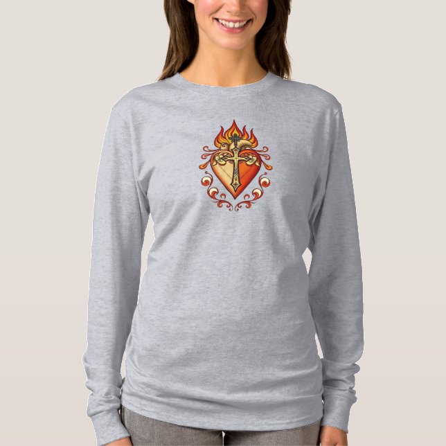 Sacred Heart Catholic Women's Long Sleeve Tee (Front)