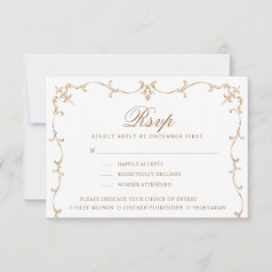 Sacred Heart Crest Monogram RSVP Meal Options Card