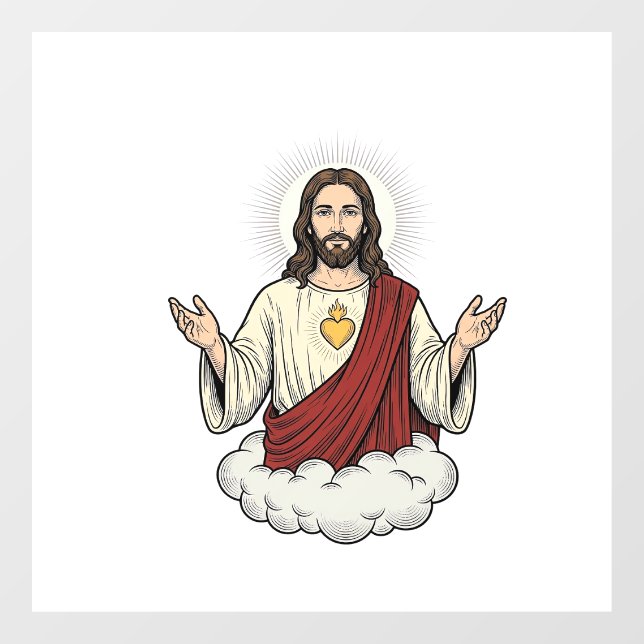 Sacred Heart Devotional Vintage Engraving Design_1 (Sheet)