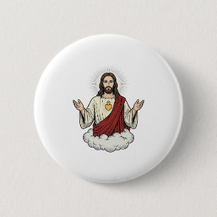 Sacred Heart Devotional Vintage Engraving Design_1 6 Cm Round Badge