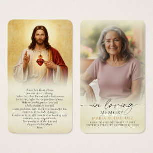 Sacred Heart Funeral Memorial Prayer Cards