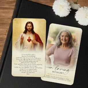 Sacred Heart Funeral Memorial Prayer Cards