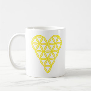 Sacred Heart - Heart of life, 3D/Yellow. Coffee Mug