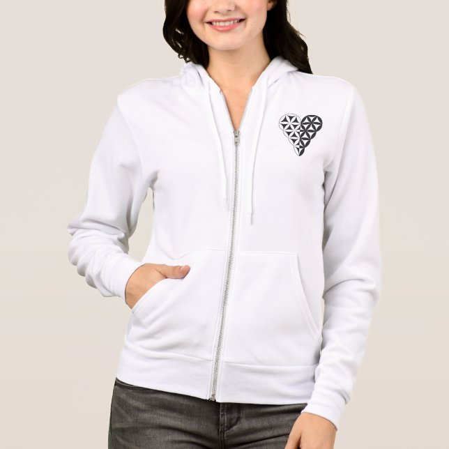 Sacred Heart - Heart of life, Dual-Wh/Bl.  Hoodie (Front)