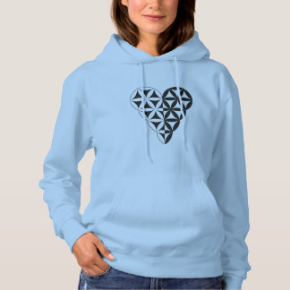 Sacred Heart - Heart of life, Dual-Wh/Bl.  Hoodie