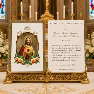 Sacred Heart Holy Matrimony Wedding Prayer Favour