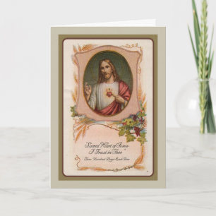 Sacred Heart Jesus Catholic Condolence Thank You Card