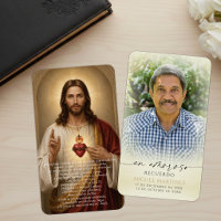 Sacred Heart Jesus Catholic Spanish Prayer Card