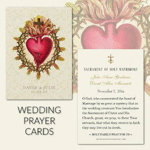 Sacred Heart Jesus Catholic Wedding Prayer Card