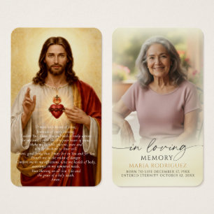 Sacred Heart Jesus Funeral Prayer Cards