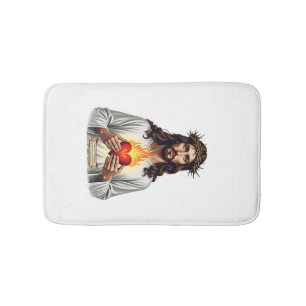 Sacred Heart Jesus Vintage Engraving Faith Shirt ( Bath Mat