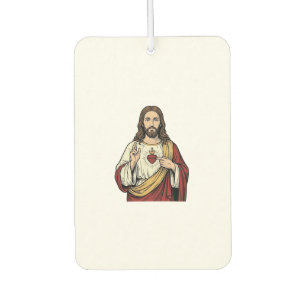 Sacred Heart Jesus Vintage Engraving Vector Art_1 Car Air Freshener