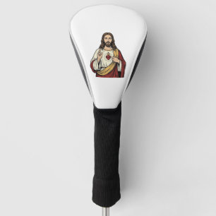 Sacred Heart Jesus Vintage Engraving Vector Art_1 Golf Head Cover