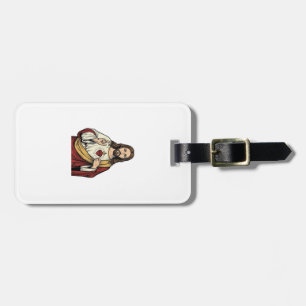 Sacred Heart Jesus Vintage Engraving Vector Art_1 Luggage Tag
