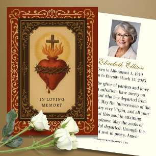 Sacred Heart Jesus Vintage Funeral Memorial