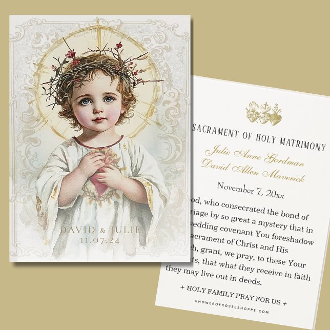  Sacred Heart Jesus Wedding Prayer Card  (Creator Uploaded)