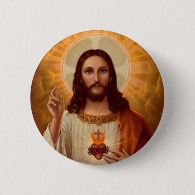Sacred Heart of Jesus 6 Cm Round Badge (Front)