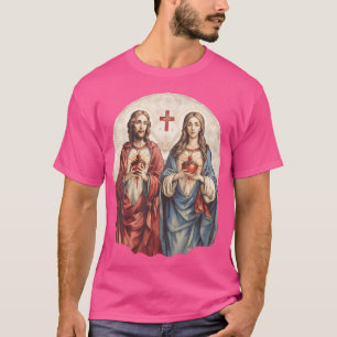 Sacred Heart Of Jesus And Immaculate Heart Of Mary T-Shirt