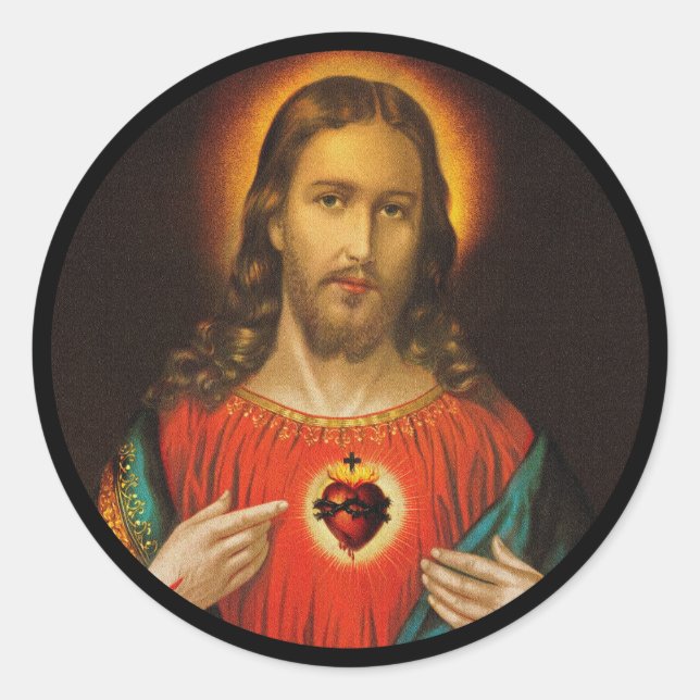 Sacred Heart of Jesus c1899 Germany Classic Round Sticker (Front)