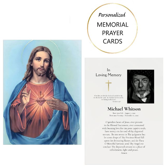 Sacred Heart of Jesus Catholic Funeral Prayer Card (Creator Uploaded)