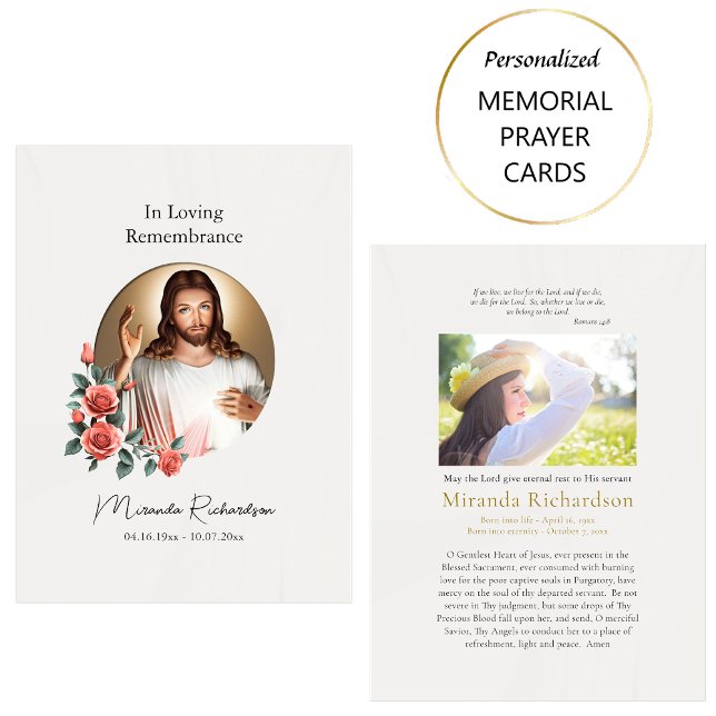 Sacred Heart of Jesus Catholic Funeral Prayer Card (Creator Uploaded)