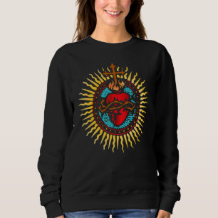 Sacred Heart Of Jesus Catholic Traditional Latin M Sweatshirt