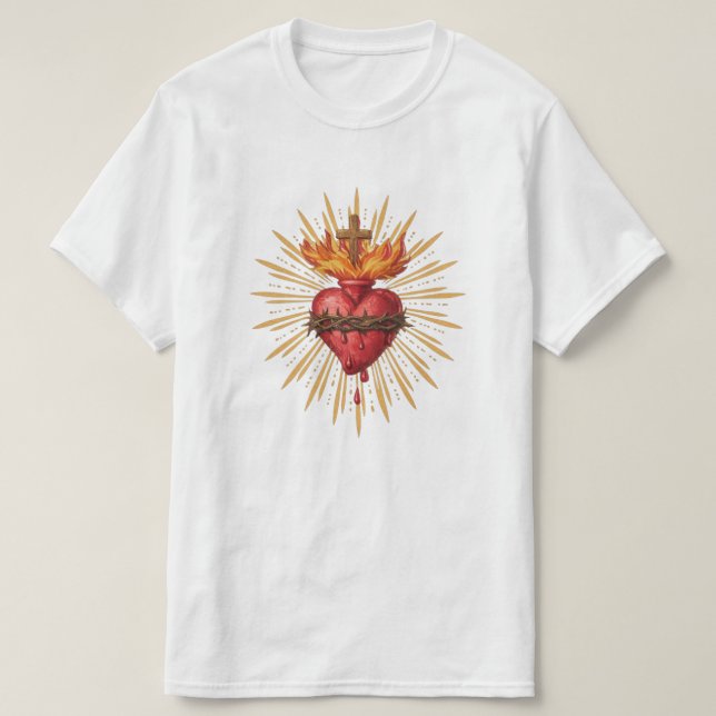 Sacred Heart of Jesus Catholic Traditional T-Shirt (Design Front)
