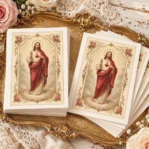 Sacred Heart of Jesus Catholic Vintage Postcard