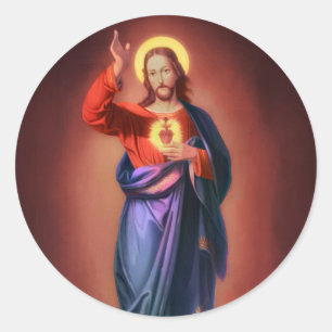 Sacred Heart of Jesus Christ Classic Round Sticker