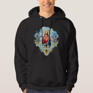 Sacred Heart of Jesus Christ Vintage Cross Catholi Hoodie