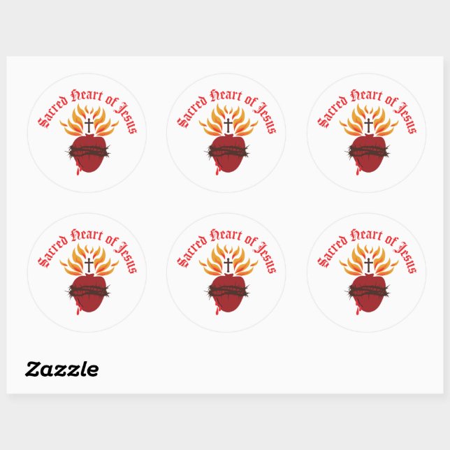 Sacred Heart of Jesus Classic Round Sticker (Sheet)