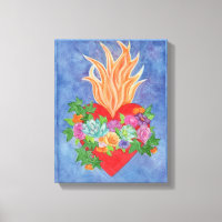 Sacred Heart of Jesus Colourful Floral Original