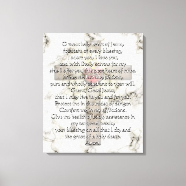 Sacred Heart of Jesus Cross Canvas Print (Front)