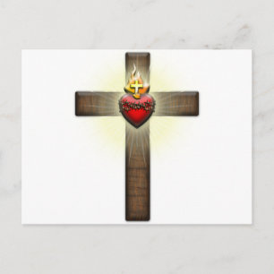 Sacred Heart of Jesus Cross Postcard