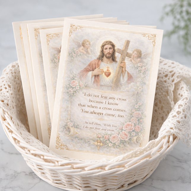 Sacred Heart of Jesus Cross Quote Floral Design (Creator Uploaded)