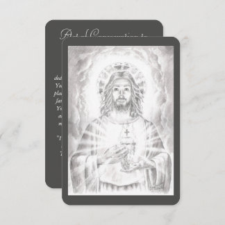 Sacred Heart of Jesus Drawing Prayer Card