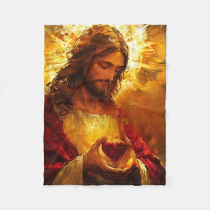 Sacred Heart of Jesus Fleece Blanket