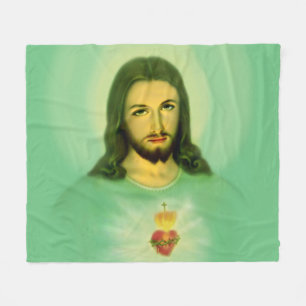 Sacred Heart of Jesus Fleece Blanket, Blanket