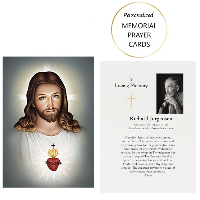 Sacred Heart of Jesus Funeral Prayer Cards (Creator Uploaded)