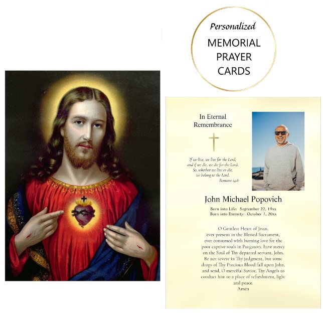 Sacred Heart of Jesus Funeral Prayer Cards (Creator Uploaded)