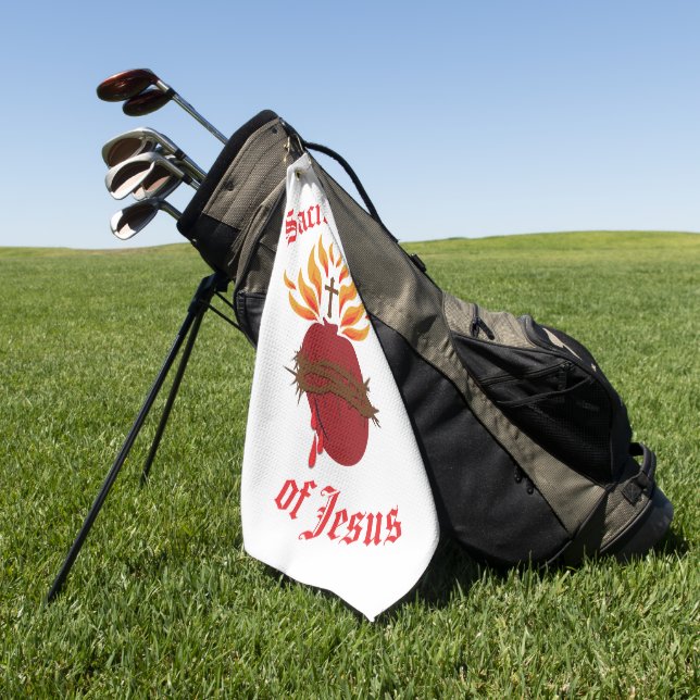 Sacred Heart of Jesus Golf Towel (Green)