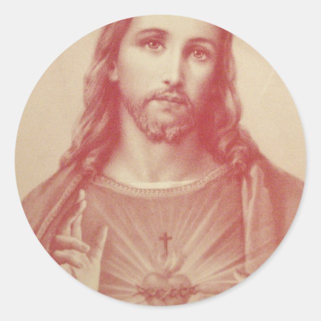 Sacred Heart of Jesus, Have Mercy on Us ! Classic Round Sticker (Front)