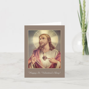 Sacred Heart of Jesus Heart Valentine Holiday Card