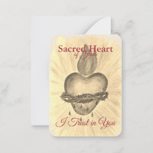 Sacred Heart of Jesus Holy Card   I Trust in You 