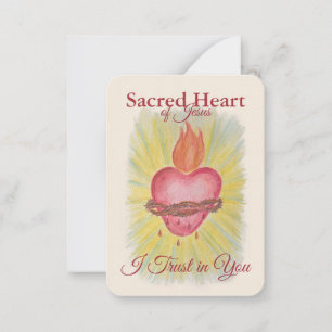 Sacred Heart of Jesus Holy Card I Trust in You