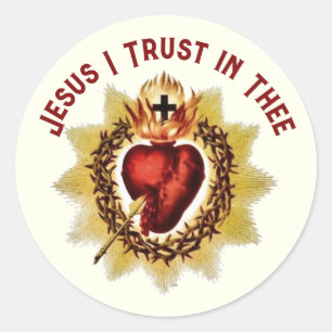 Sacred Heart of Jesus I Trust in Thee Classic Classic Round Sticker