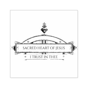 Sacred Heart of Jesus I Trust in Thee Rubber Stamp