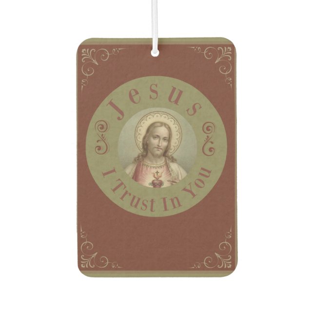 Sacred Heart of Jesus I Trust In You Car Air Freshener (Front)
