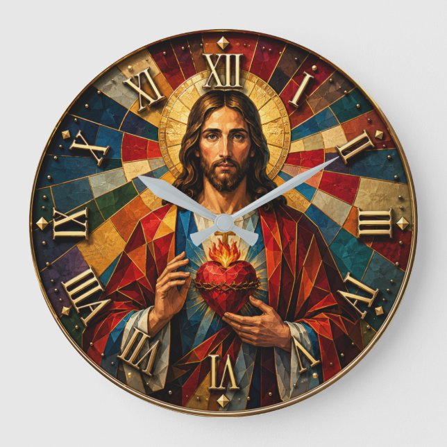 Sacred Heart of Jesus Large Clock (Front)