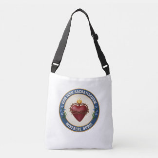 Sacred Heart of Jesus Latin Catholic 3D Emblem  Crossbody Bag
